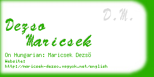 dezso maricsek business card