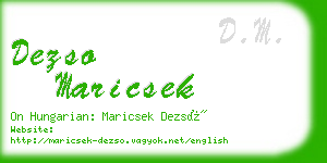 dezso maricsek business card